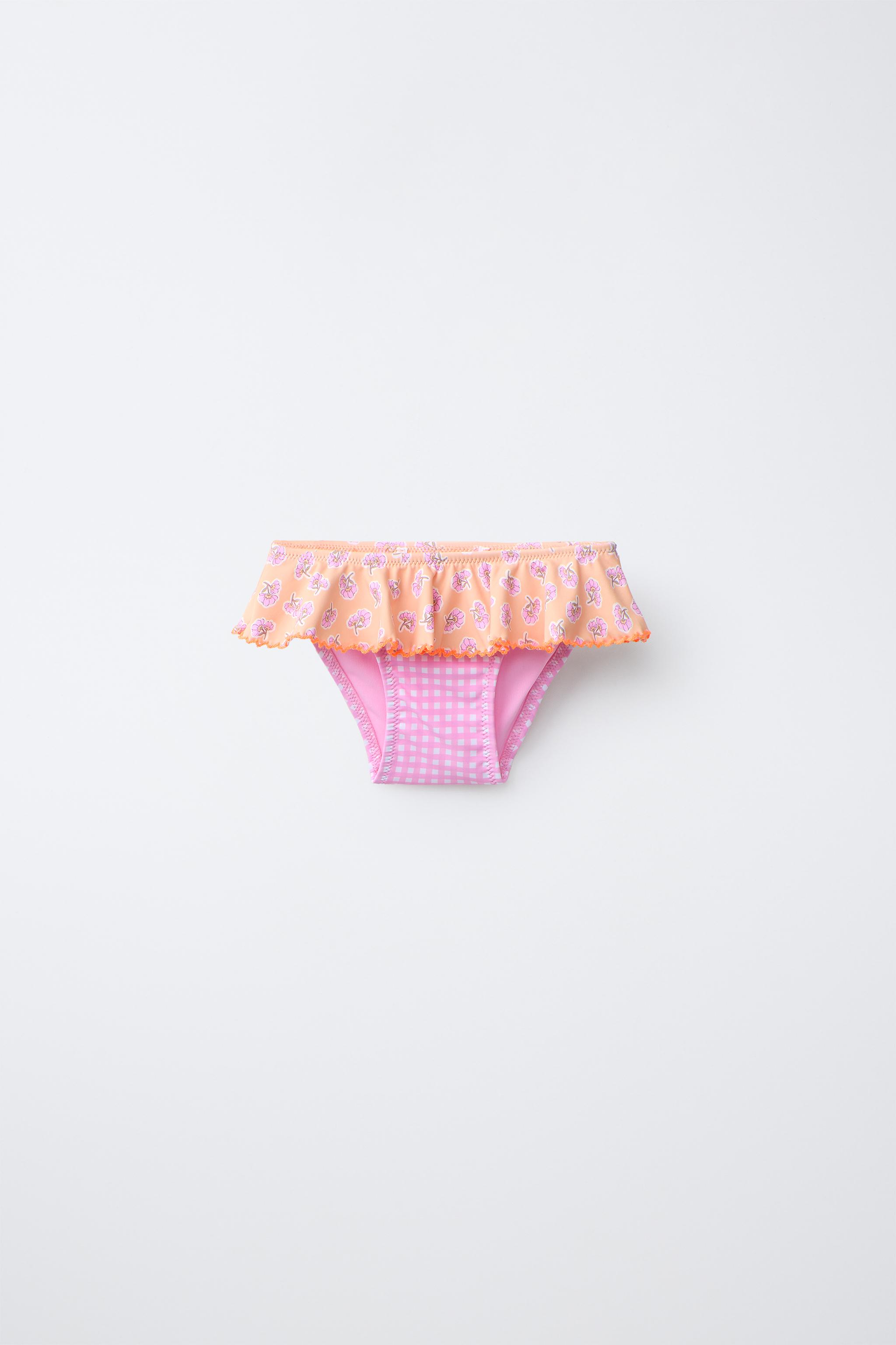 2-6 YEARS/ TWO-PACK CHECK AND FLORAL SWIM BOTTOMS